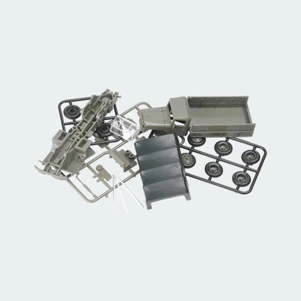 1:72 M35 Cami&oacute;n Militar 4D veh&iacute;culo blindado de ruedas montaje libre de goma modelo de juguete militar regalos para coche-4