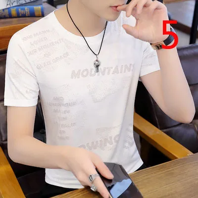 

Short-sleeved t-shirt male authentic 2019 new round neck trend silk compassionate ice silk T-shirt