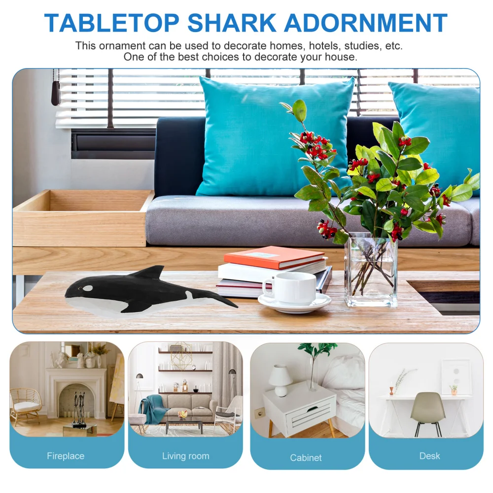 

Wood Killer Whale Adornment Creative Killer Whale Decor Tabletop Ornament