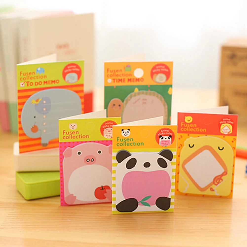 С милыми животными для того чтобы сделать блокнот мини бумаги заметок на клейкой