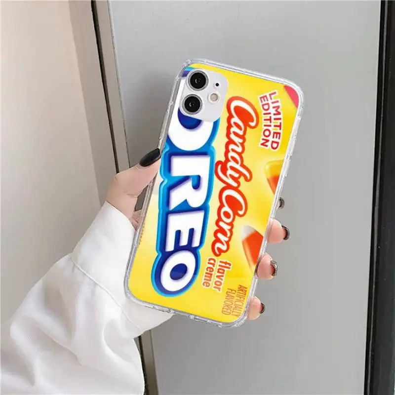 

Oreo Milk chocolate biscuit box Phone Case Transparent for iPhone 11 12 mini pro XS MAX 8 7 6 6S Plus X 5S SE 2020 XR