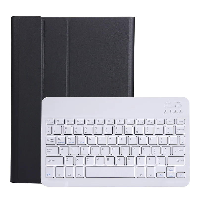 Black-White Клавиатура чехол для Samsung Galaxy Tab A 8,0 S-ручка SM-P205 P200/SM-T295 T290 тонкий кожаный Bluetooth Keybaord чехол для планшета - Цвет: Black-White