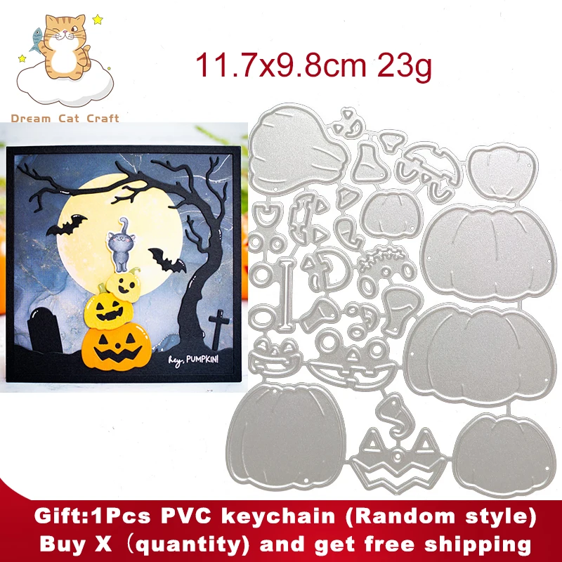 2021 Halloween Pumpkin Bat Metal Cutting Dies Stencil DIY Scrapbooking Album Paper Card Template Mold Embossing Craft Decoration