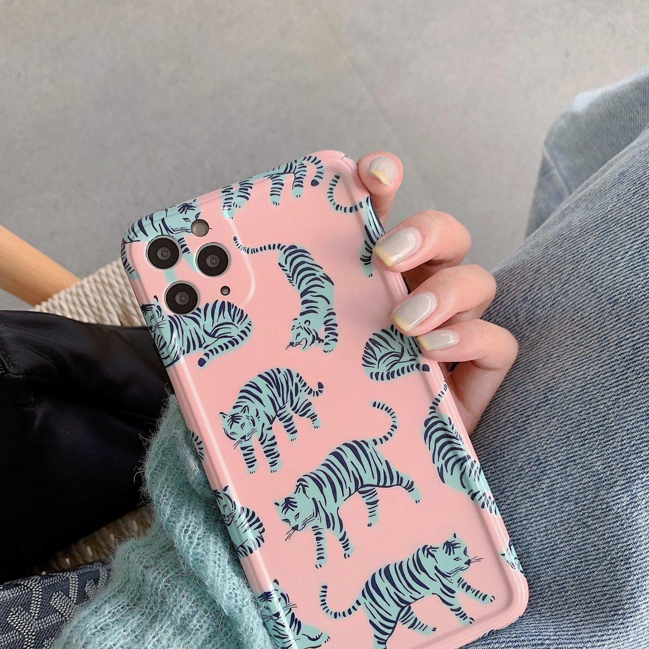 Милый чехол мятного тигра для iPhone 11 Pro Max 7 8 Plus XS XR X Silcone мягкий винтажный телефона с