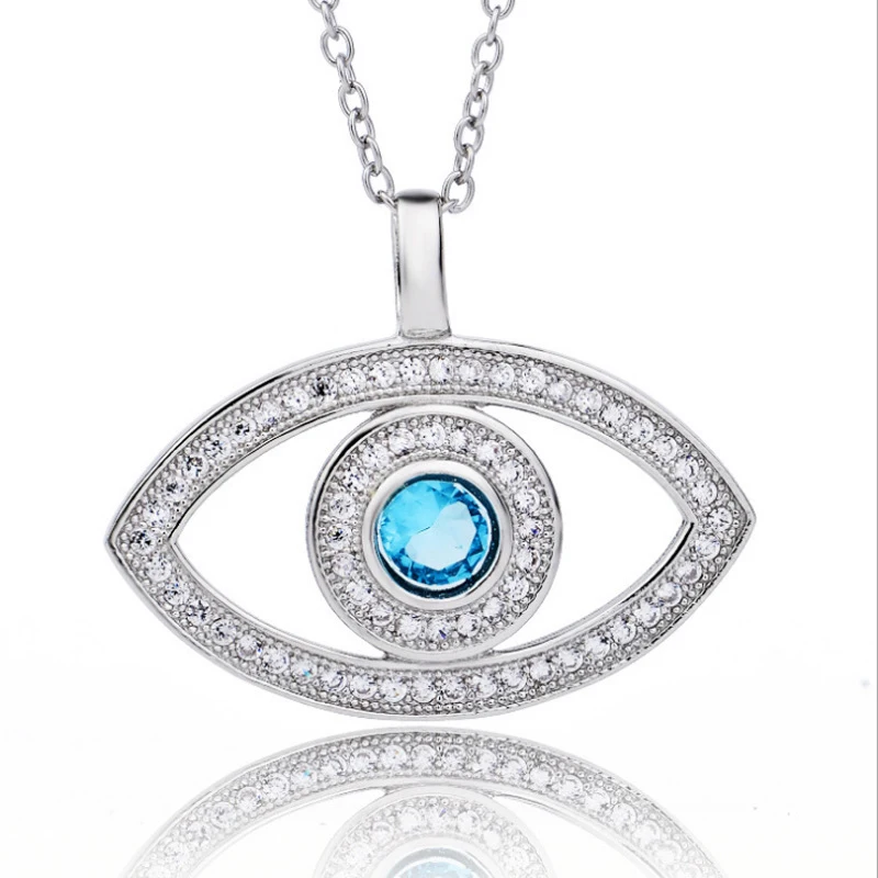 

S925 Sterling Silver Eye Necklace Demon Eye Pendant for women