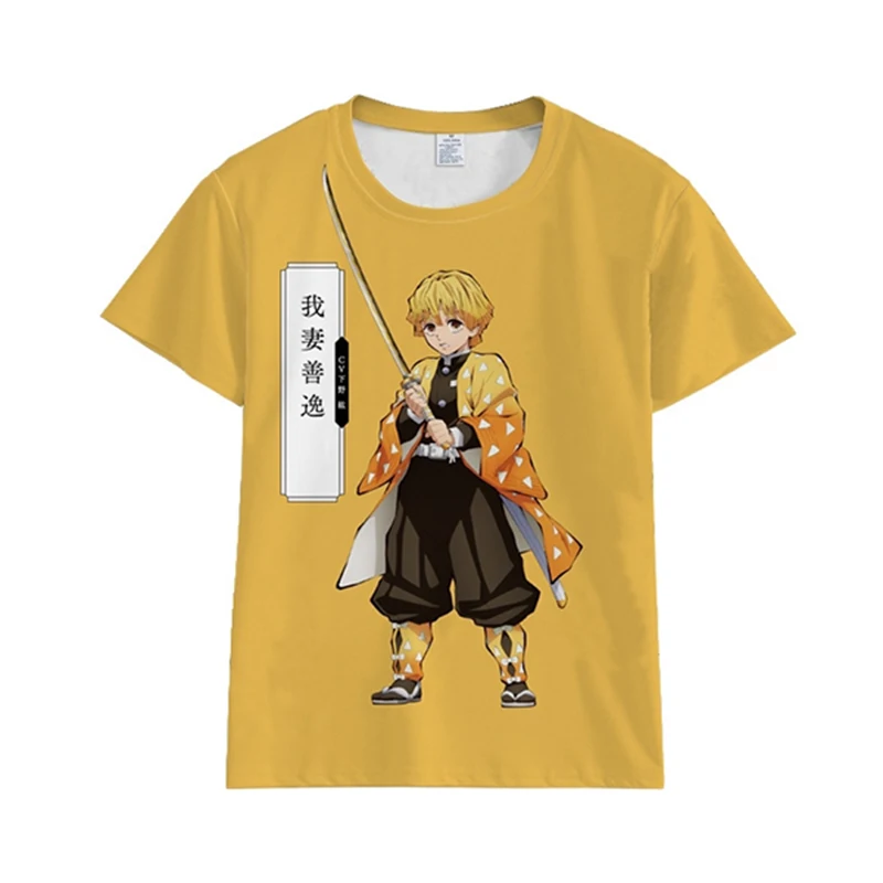 Аниме Demon Slayer Kimetsu no Yaiba Tanjiro Kamado Zenitsu Inosuke футболка для косплея мужчин и женщин