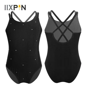 Комбинезон IIXPIN для девочек, блестящий Леопард для фигурного катания, трико для балета и танцев, балетные гимнастические леотарды