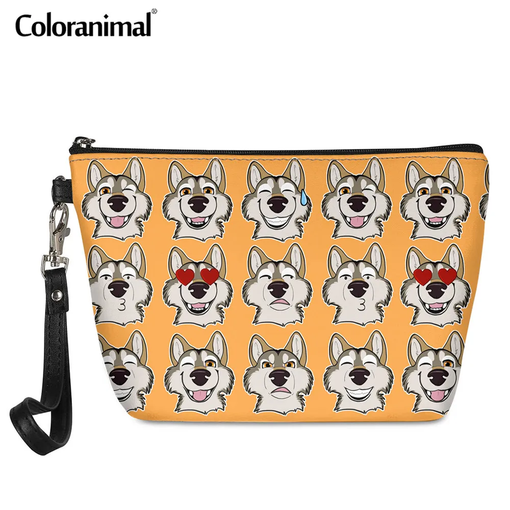 

Coloranimal Cute Alaska Cartoon Pattern Women Cosmetic Case Waterproof PU Travel Make up Pouch Lady Tote Mini Toiletry Bag 2021