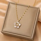 XIYANIKE 316L нержавеющая сталь Романтический Циркон цветок кулон цепочки и ожерелья ключицы цепи для женщин подарок модные ювелирные изделия оптом