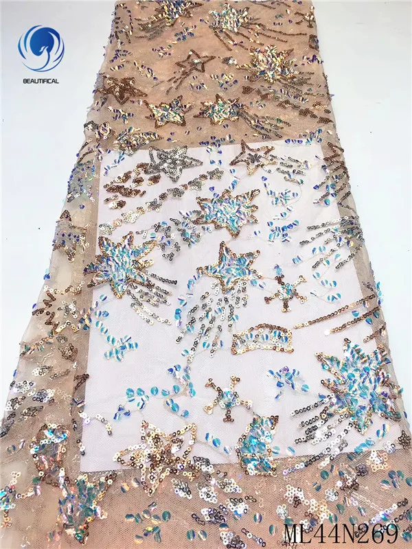 Красивая нигерийская полиэфирная сетчатая тюль женское платье французское