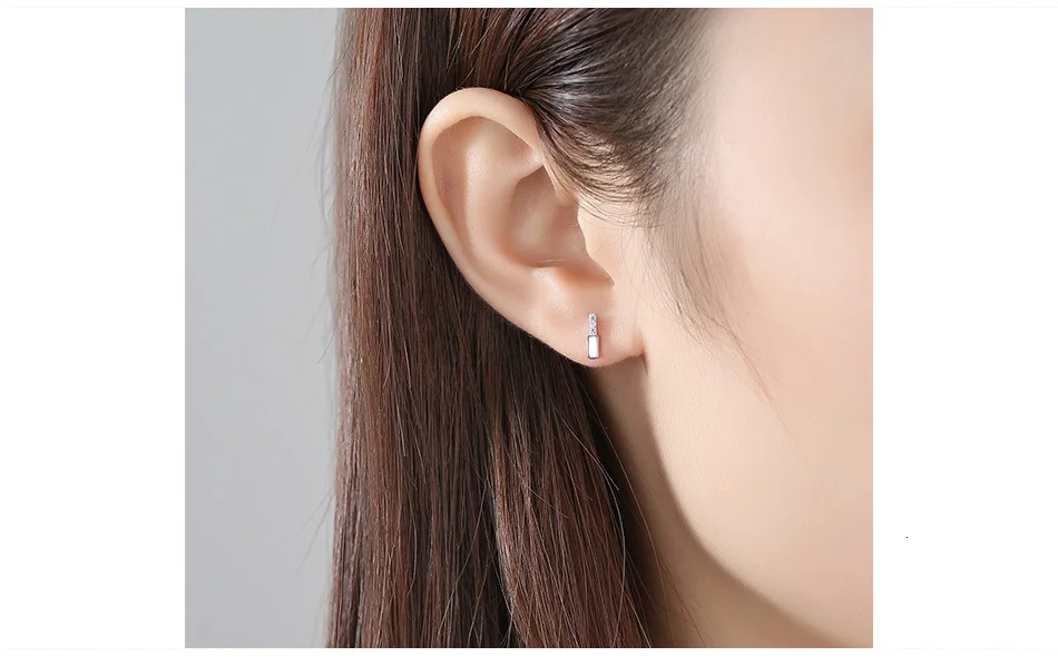 CZCITY Brand New 925 Sterling Silver Geometric Stud Earrings for Women Minimalist Party Christmas Fine Jewelry Brincos Gift