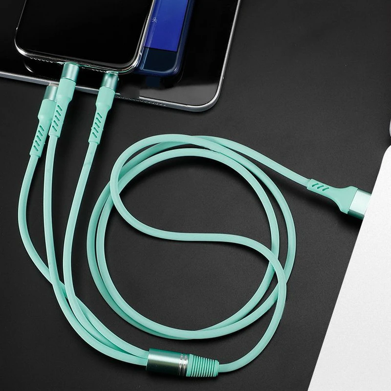 3 в 1 USB кабель для iPhone Xs Max Xr X 8 7 быстрое зарядное устройство Type C c Micro Мобильный