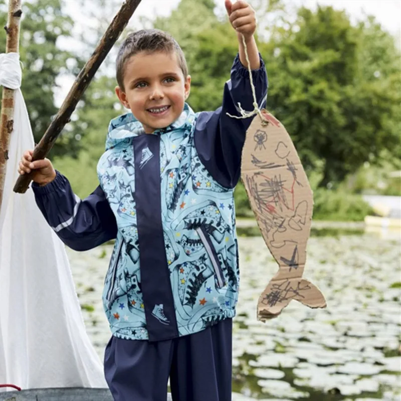 Spring summer and autumn new children's PU leather poncho raincoat waterproof windproof | Детская одежда и обувь