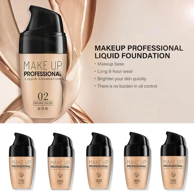 

Face Foundation Cream Waterproof Dwaterproof Water Make Up Liquid Foundation Oil Control Cover Base Concealer Makeup Cosmetics