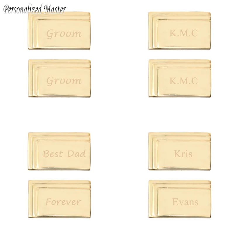 Запонки мужские из нержавеющей стали с именем мастера подарок для парня отца