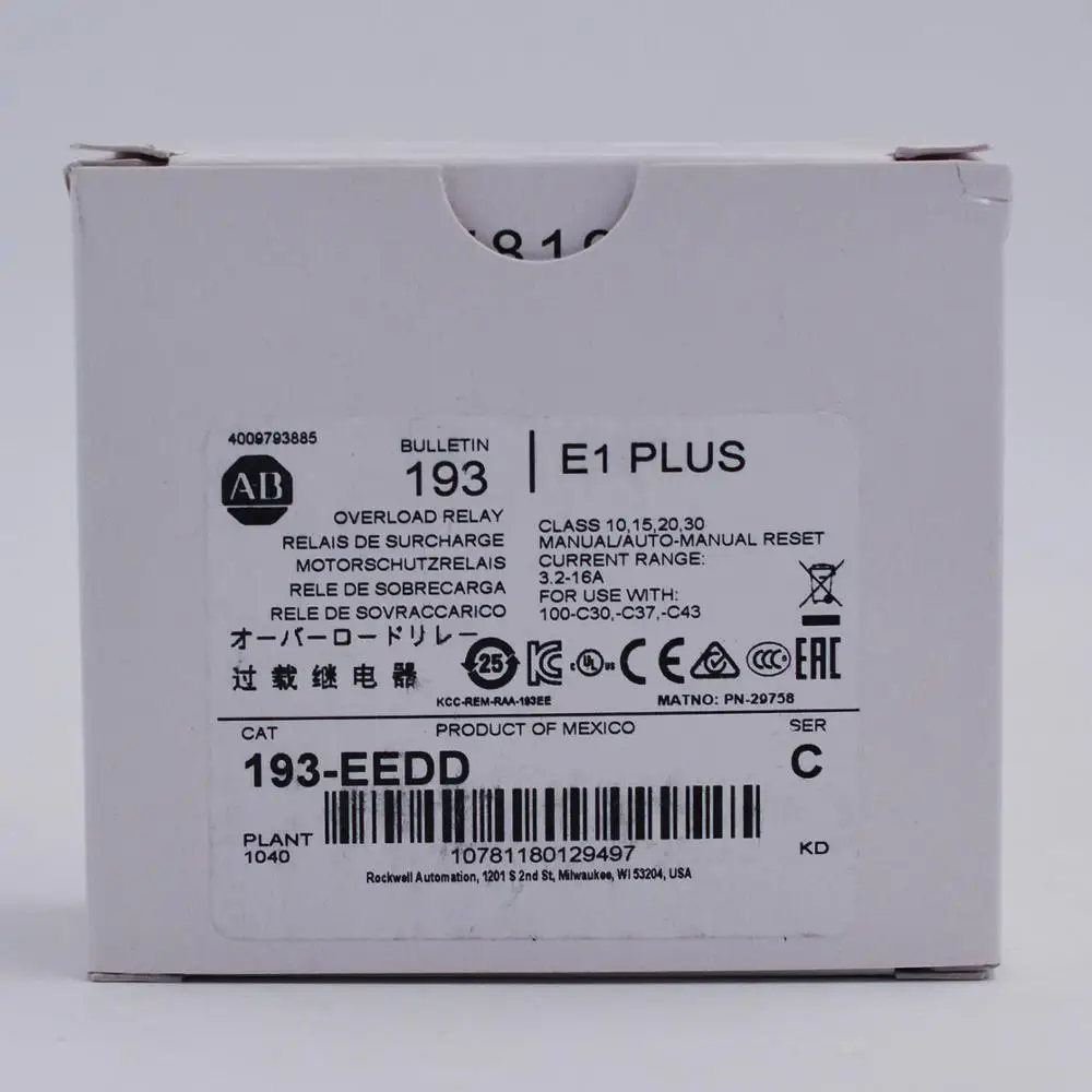 

Allen Bradley E1 Plus Solid State Overload Relay 193-EEDD