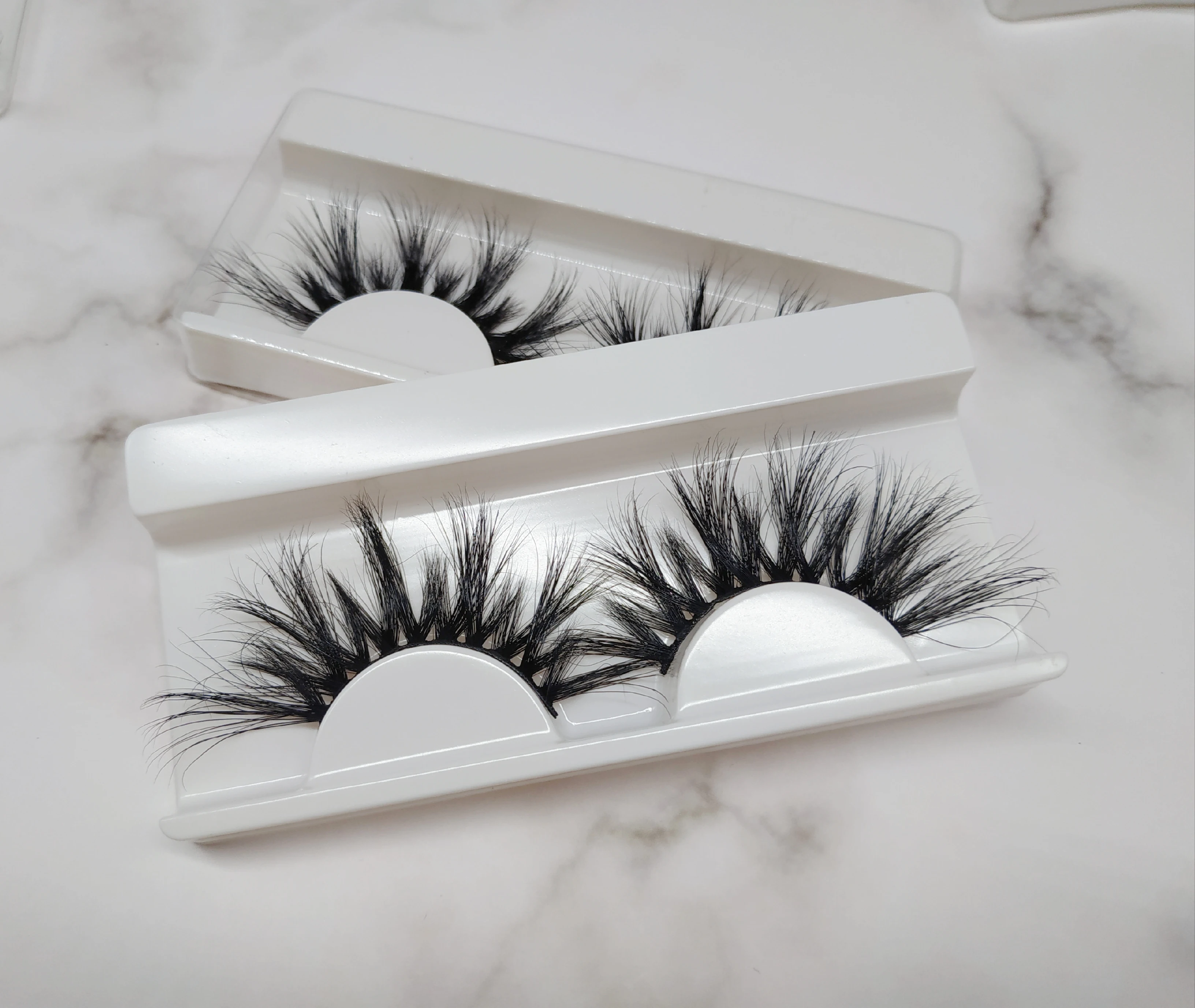 

HEXUAN 5D Mink Lashes 25mm Long Faux Lashes Dramatic Volume Fake Lashes Wispy Mink Lashes Handmade Reusable Lashes glue makeup