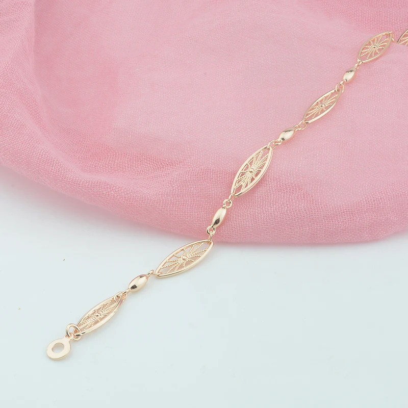 Женский плетеный браслет FJ 6 мм 585 розового цвета | Украшения и аксессуары