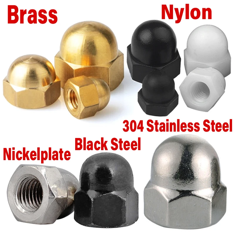 304 нержавеющая сталь нейлон латунь желудь гайка Шестигранная головка колпачок