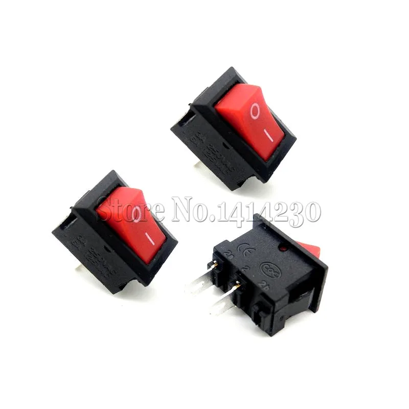 

10Pcs Push Button Switch 10x15mm SPST 2Pin 3A 250V KCD11 Snap-in On/Off Rocker Switch 10MM*15MM Black Red and White