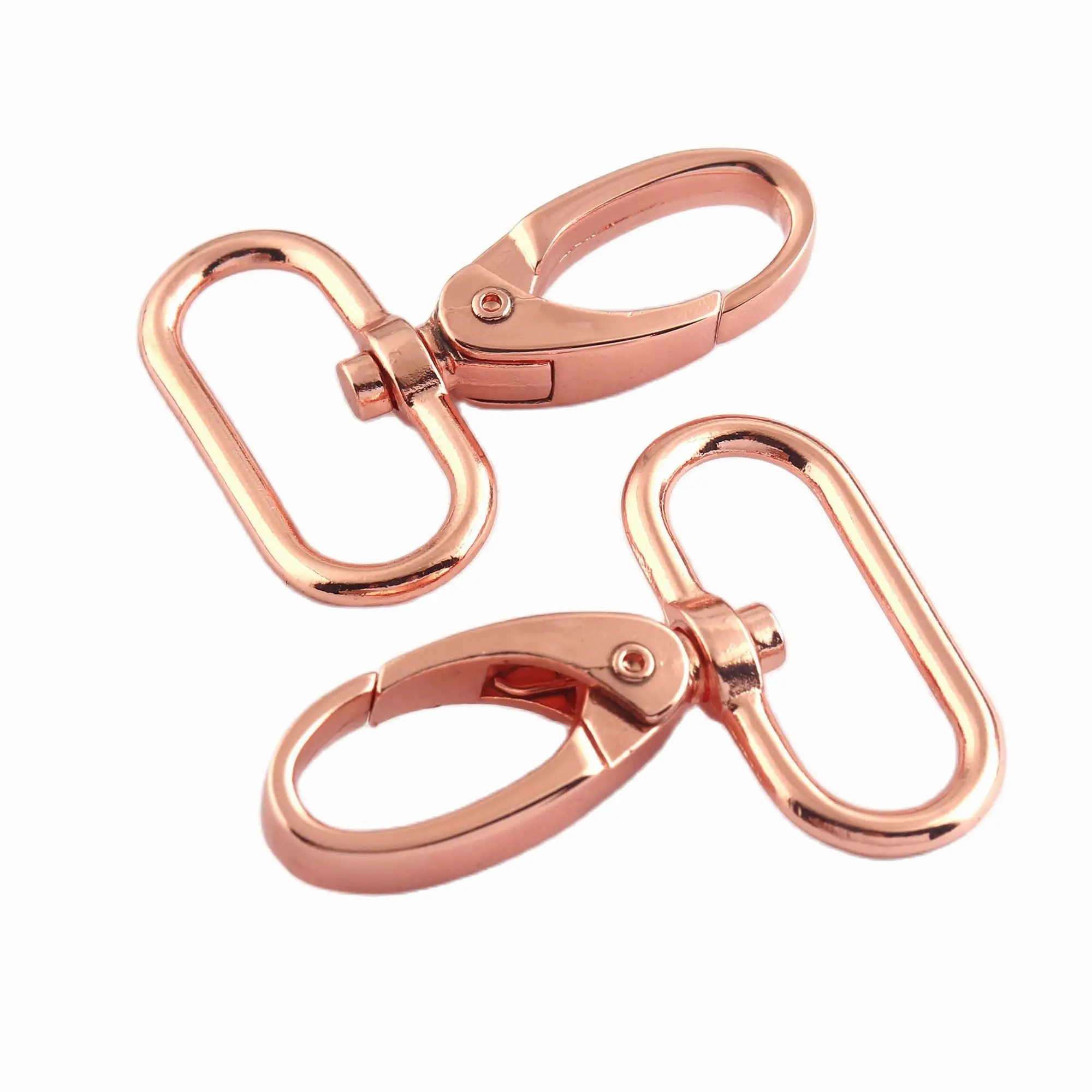 

Swivel clasps Rose gold Oval Ring Lobster Clasp Claw Push Gate Trigger Clasps Swivel Snap Hooks For keychain or backpack
