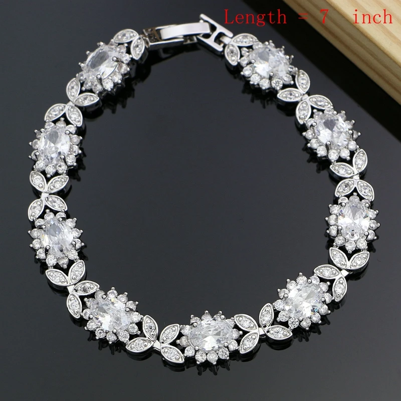 Натуральный кубический цирконий бусины 925 серебро ювелирные наборы свадебные