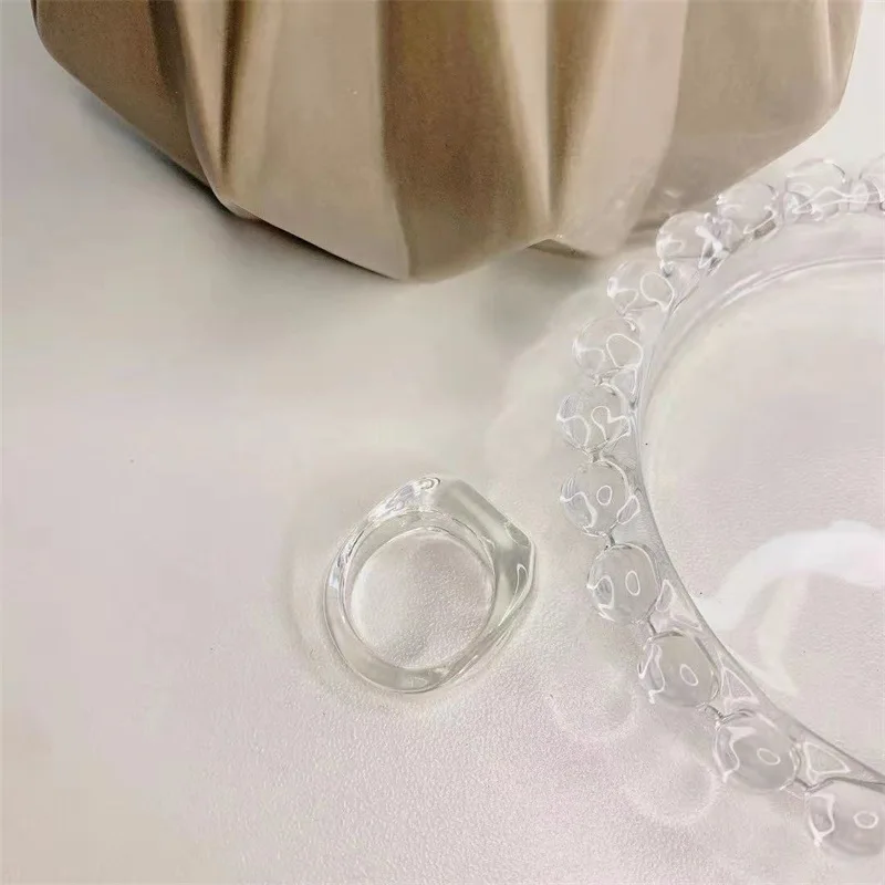 

Bilandi 2021 New Transparent Resin Rings Hot Selling Geometric Big Acrylic Rings For Women Jewelry Party Gifts Drop Shipping