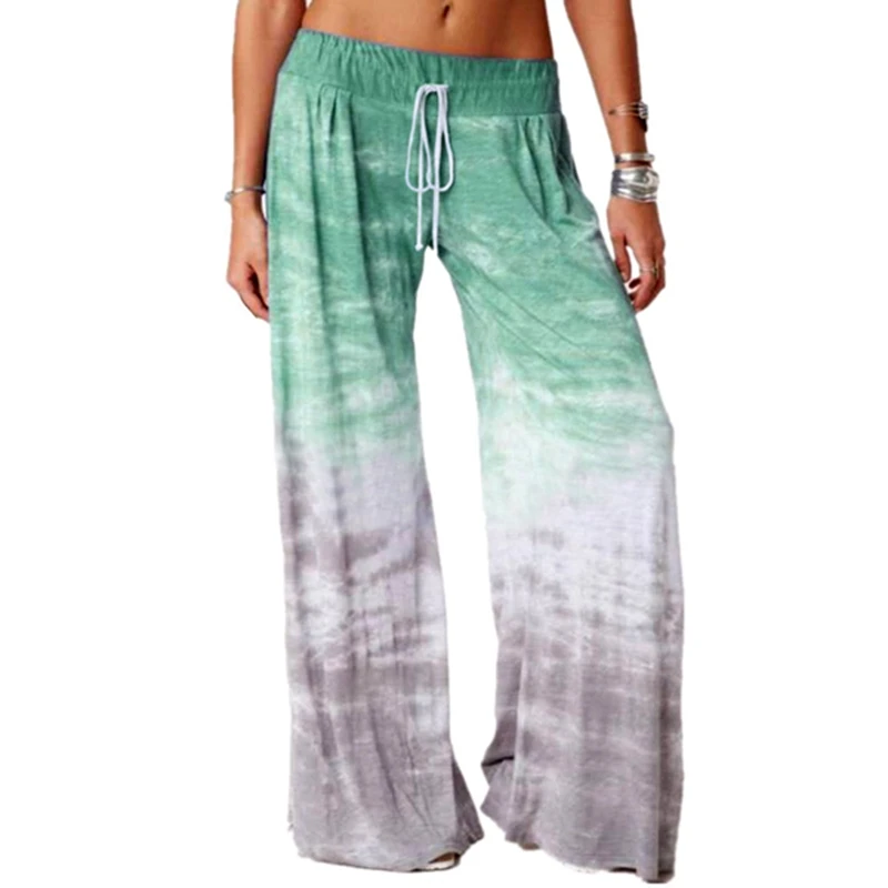 

Women'S Fashion Loose Gradient Color Printed Yoga Wide Leg Sports Pants