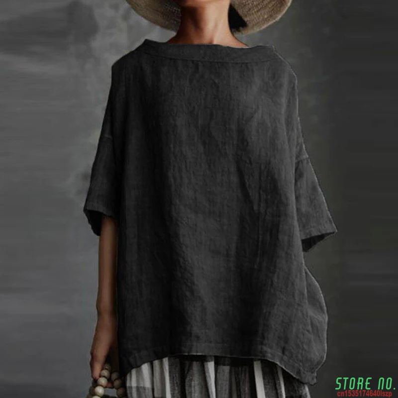 

2021 Summer Simple Solid Short Sleeve Tops Loose Women O-Neck Blouse Lady Casual Pullover Shirts Streetwear Plus Size 5XL Blusa