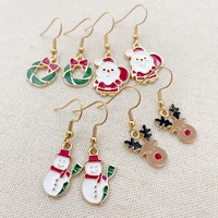 2022 new fashion women christmas santa claus snowman smiling face earrings women christmas party hanging dangle earring jewelry