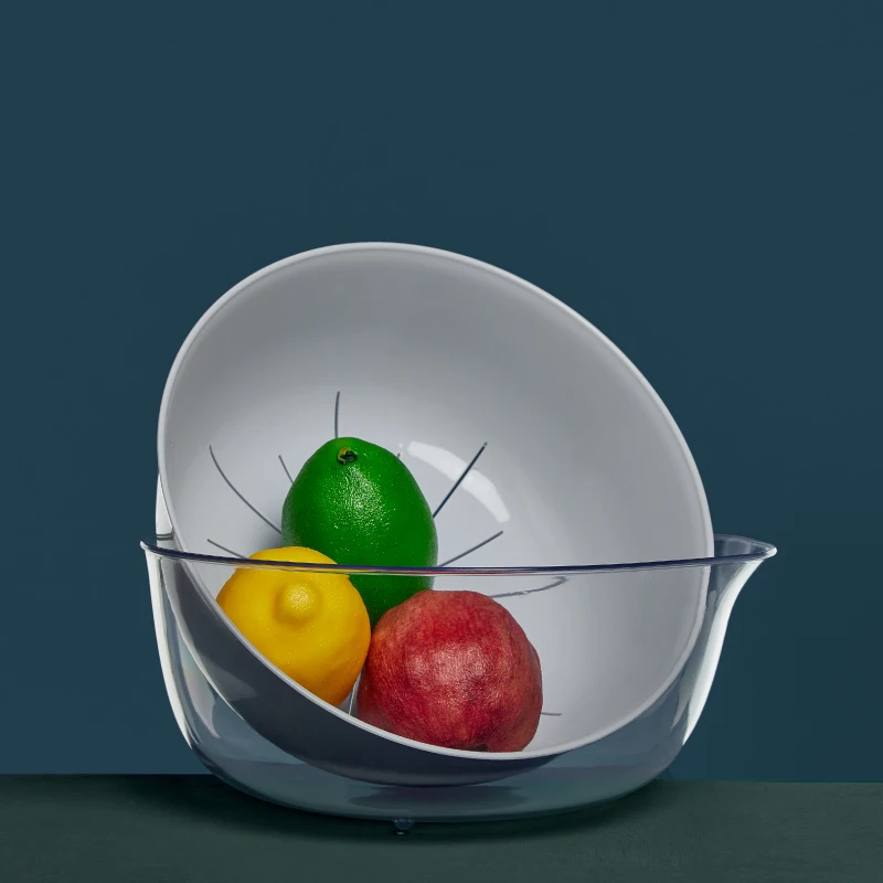 

Multifunctional Fruit Basket Double Layer Home Nordic Large Plastic Vegetable Basket Cleaning Basin Fruitmand Kitchen Tools DF50