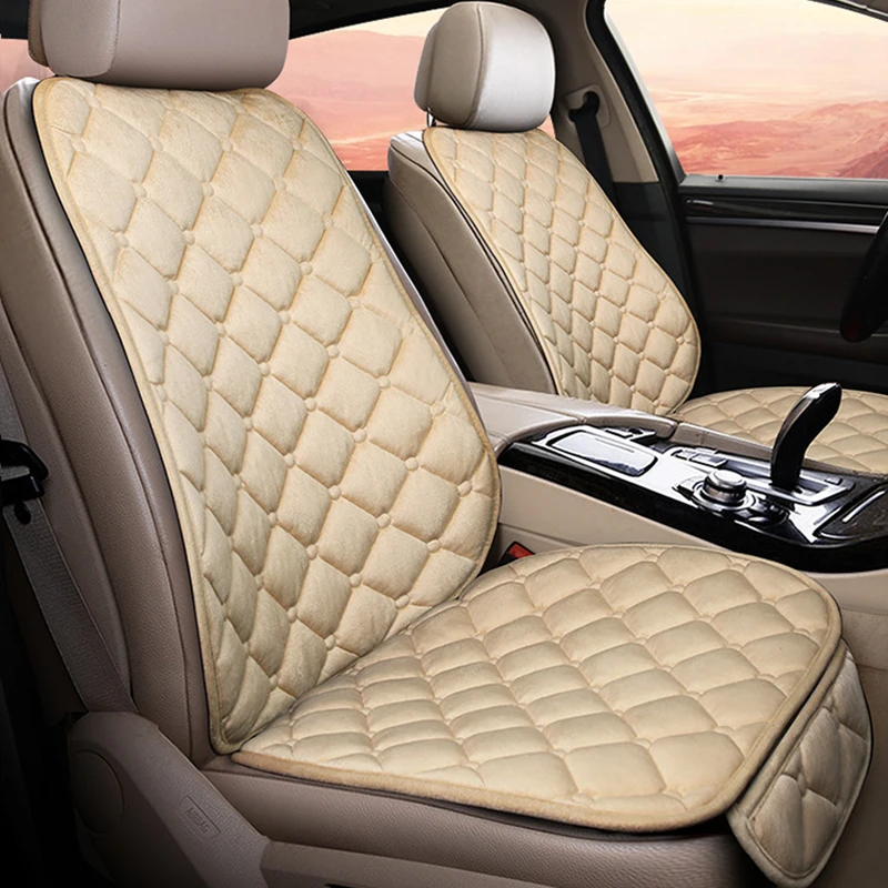 

2021 New Winter Universal Car Seat Cover Front Seat Velvet Cushion Mat Pad Non-slip Short Plush Seat Protector Auto accessories
