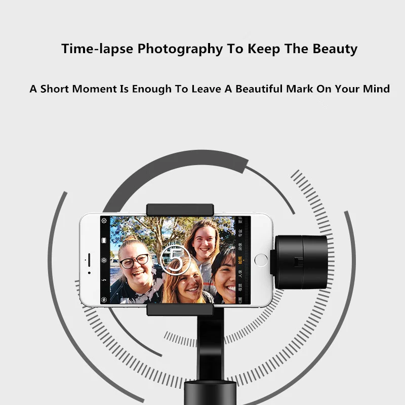 3 оси Выдвижная селфи-палка-карданный стабилизатор для смартфона Gopro держатель