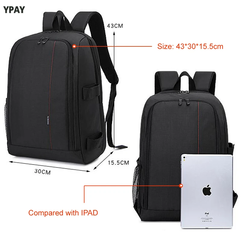 multi functional waterproof w rain cover 15 6 laptop video case digital dslr photo padded backpack camera soft bag for slr free global shipping