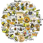 Наклейки в виде насекомых, пчелы, наклейки на холодильник, лыжи, велосипед, мотоцикл, автомобильный шлем, 50 шт., наклейка пчела шт.