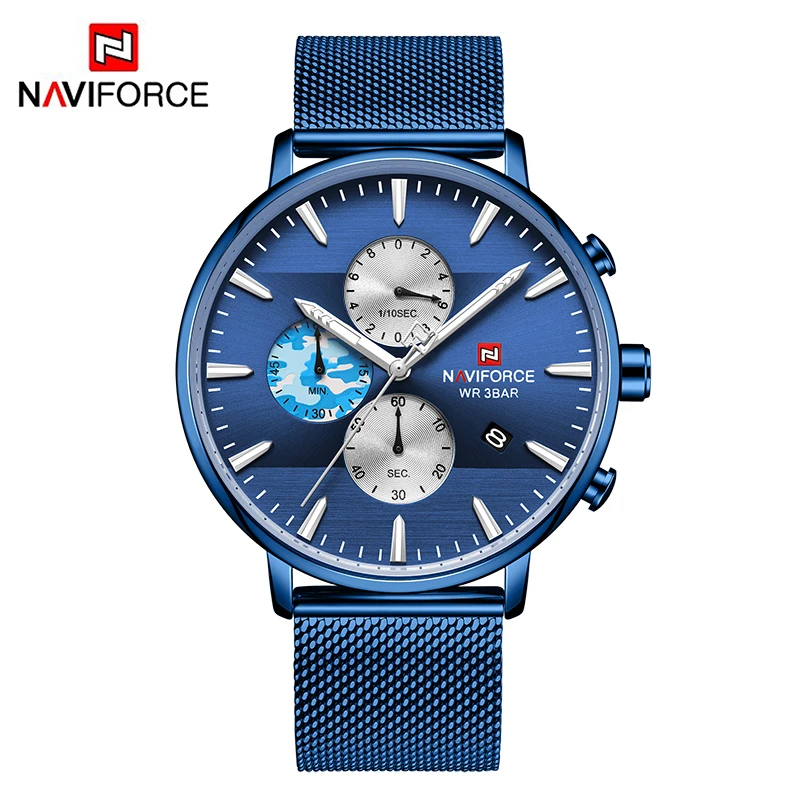 BEBE NAVIFORCE, мужские часы, лучший бренд, модные, Роскошные, нержавеющая сталь, хронограф, спортивные, водонепроницаемые, кварцевые, мужские часы, Relogio Masculino - Цвет: BEBE