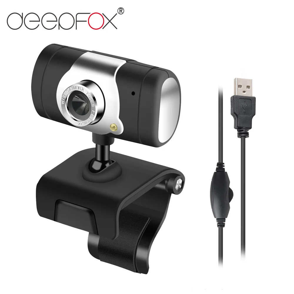 DeepFox USB 2 0 30 мегапиксельная веб камера HD Веб с микрофоном Микрофон черный цвет для