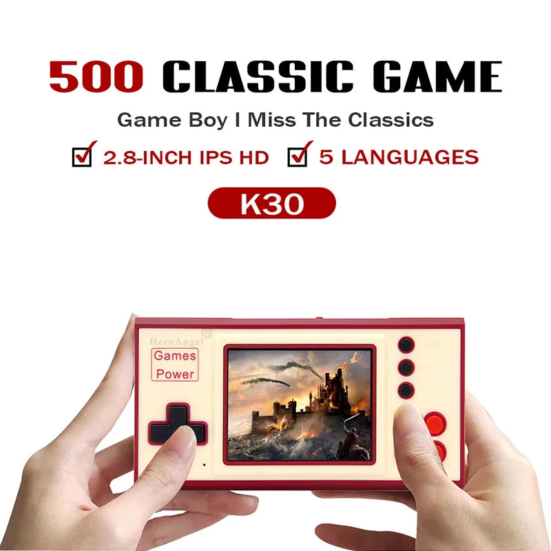 Портативная игровая консоль K30 портативная для классических видеоигр с AV-выходом