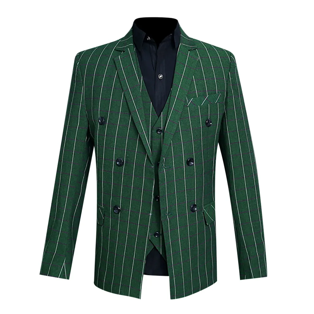 Мужской костюм из 3 предметов клетчатый Блейзер тонкий на заказ Ретро стиль весна