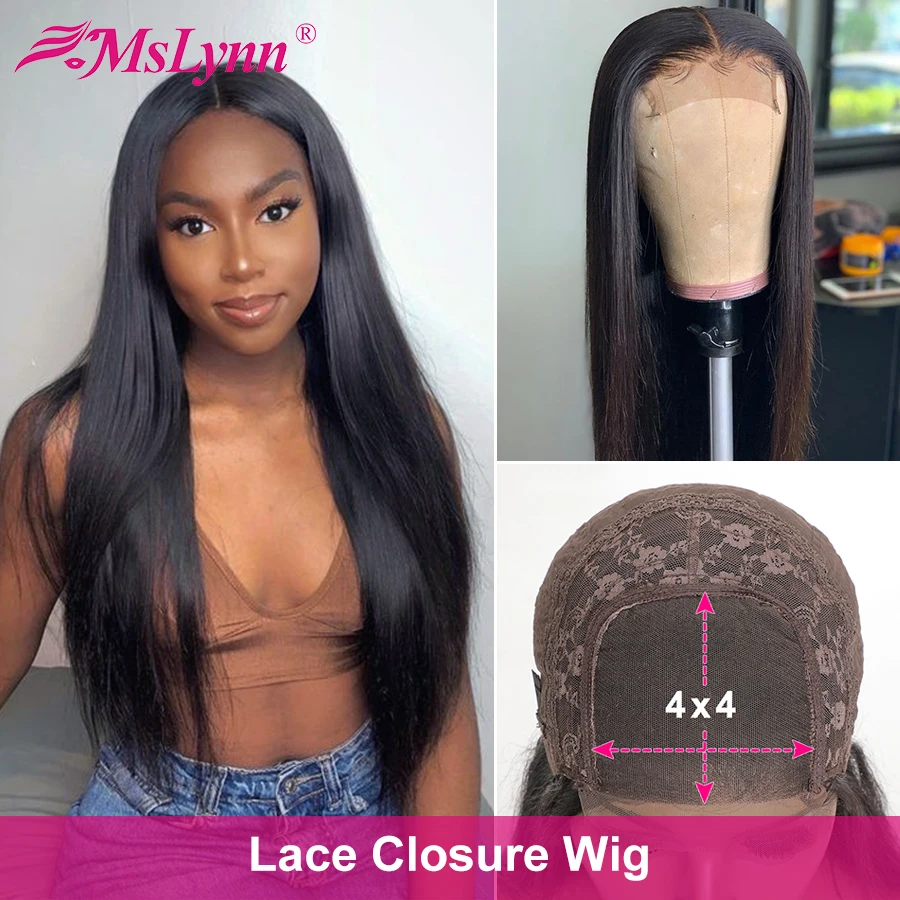 Парик прямого покроя из натуральных волос плотность 180 4 х4 | Шиньоны и парики