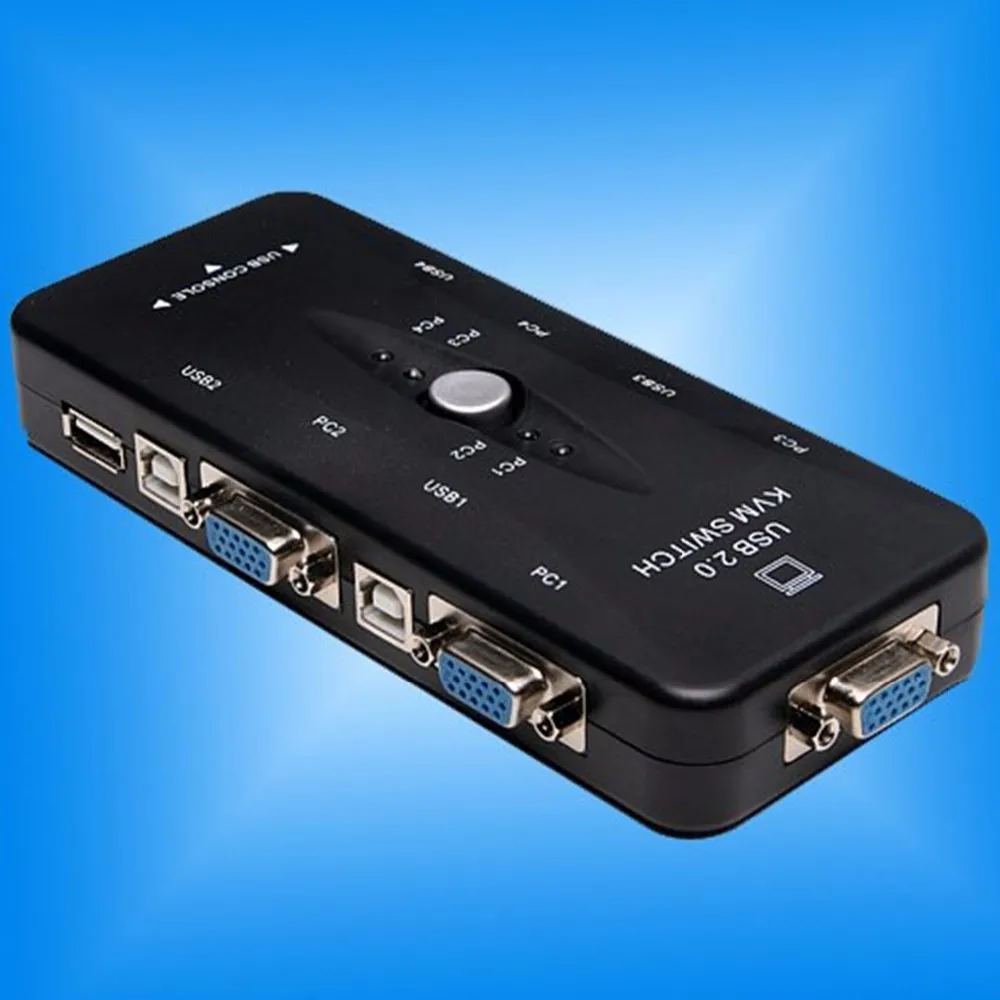 4-портовый концентратор USB 2 0 KVM VGA/переключатель SVGA Box адаптер соединяет принтер