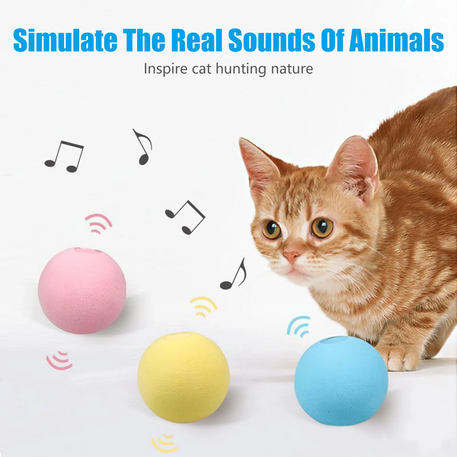 Pet Cat Toy Rolling Gravity Sound Ball 360 Degree Self Rotating Ball Pets Playing Toys Motion Activated Pet Interactive Toy automatic 360 degree rotating laser light cat interactive toy