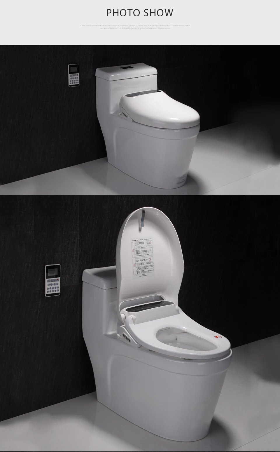 Ecofresh Smart toilet seat Elongate Electric Bidet cover heat led light wash dry massage man woman child oldman