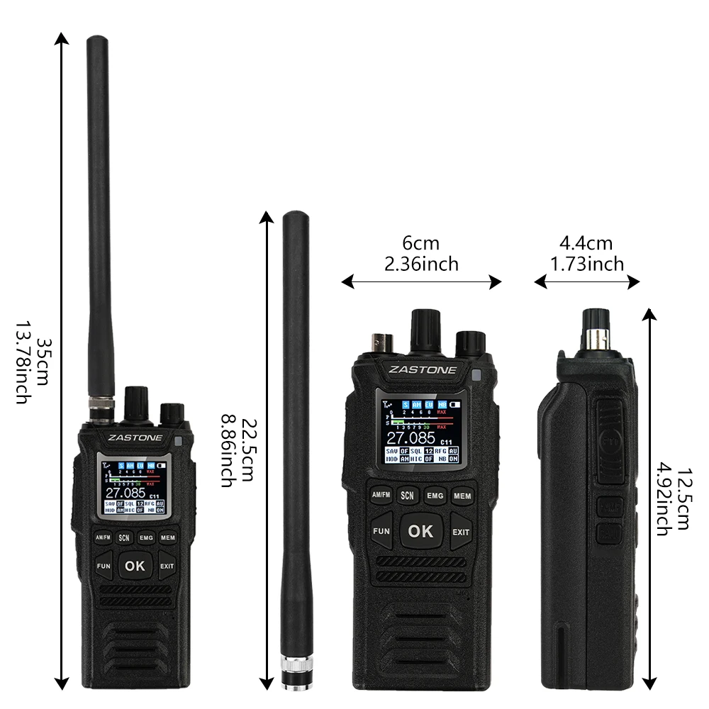 Zastone-walkie-talkie de mano CB-58, de 27MHz Radio HAM, 4W, 12V, todos los 240 canales CB, 26 a 27MHz, 4000hAm-2