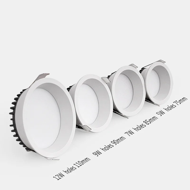 Modern Led Recessed spot lamps living room white Downlight bedroom Round thin cut spotlight dining led lighting fixture foyer | Лампы и