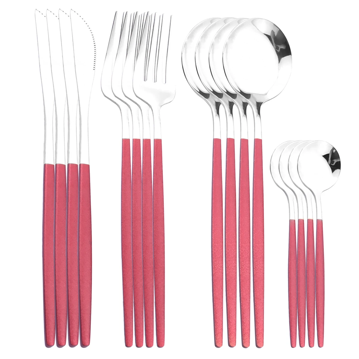 

Набор столовых приборов из красного серебра, 16 шт.