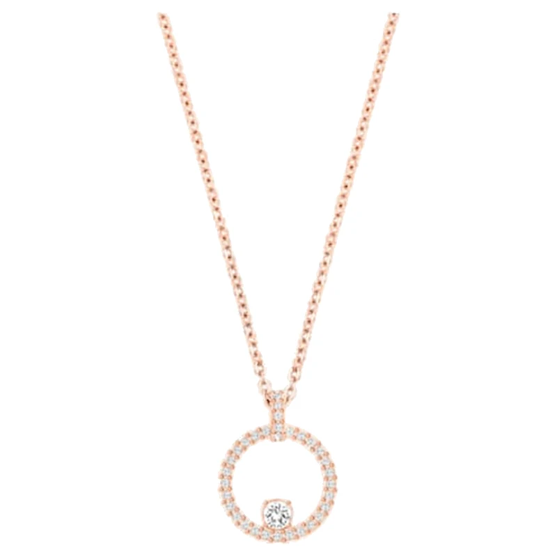 

Fashion Charms Necklace Crystals Zircon Rose Gold Color Simple Classic Shiny Clavicle Chain For Women Party Jewelry Gifts