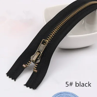 5 black 5 шт. Meetee 3#5#20 см закрытые Металлические молнии бронзовые зубы для карманных брюк сумка портной DIY Швейные Инструменты Аксессуары для одежды - Цвет: 5 black