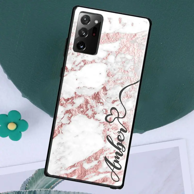 PERSONALISED initials name Rose Gold Case For Samsung Galaxy S21 Ultra S20 FE S8 S9 S10 Plus Note 20 S22 Ultra Note 10 Plus