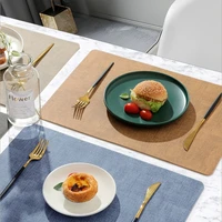 nordic leather placemat coaster double sided square tableware pad table mat holder oil water resistant tablemat kitchen utensils